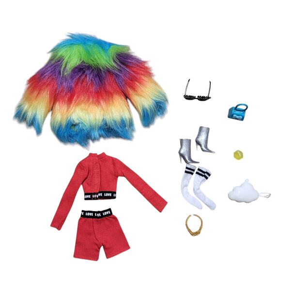 Barbie Extra Doll #17 HHN09 Outfit Clothes Leopard Print with Shoes & Jewelry - Picture 2 of 4